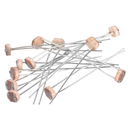 sourcing map 12 Pieces Photoresistor Kit 5mm Light Dependent Resistor (LDR) Light Sensitive Resistor Passive Components for DIY Industrial Experiments, GL5528 10~20KΩ