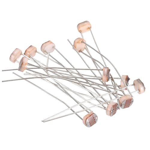 sourcing map 12 Pieces Photoresistor Kit 5mm Light Dependent Resistor (LDR) Light Sensitive Resistor Passive Components for DIY Industrial Experiments, GL5537 20~30KΩ
