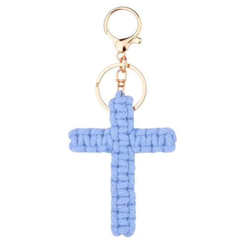 ShiQiao Spl Cute Cross Keyring Gifts for Women Girls Christian Birthday Gifts for Best Friend Daughter Sister Christmas Gift for Sister Blue