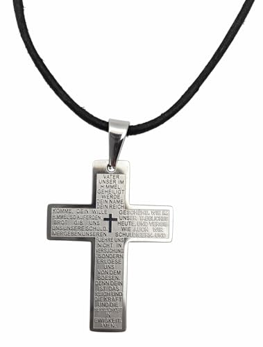 Stainless Steel Cross Necklace, 3x2 cm