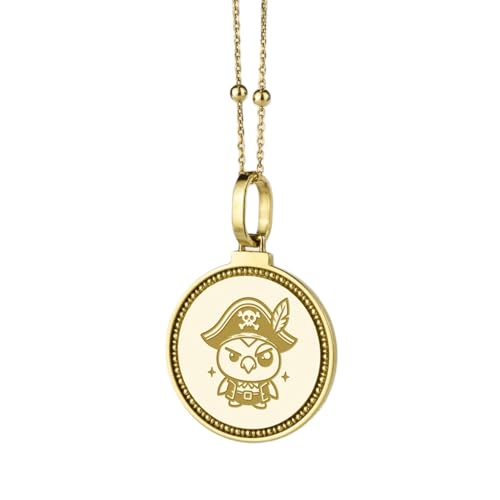 LKBEADS 925 Sterling Silver Saint Augustine Skyline Map Engraved Round 28mm Pendant Necklace Gold Plated Charm For Men & Women With 18 Inch Cable Handmade Jewelry |LK_ENGP_0727