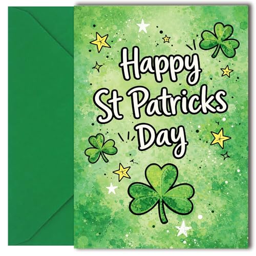 LimaLima St Patricks Day Card Irish Shamrock Gift For Men Women Friends & Family