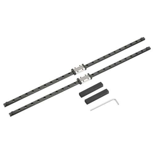 sourcing map 2 Pcs MGN9 500mm Linear Sliding Rail Guide with MGN9H Sliding Carriage Block and Mini Guide, Linear Motion Guideway for Mini Engraving CNC Machine 3D Printer