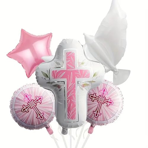 First Holy Communion Decorations - Religious Theme Foil Balloons Set Dove