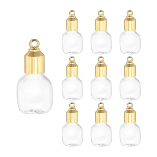 sourcing map Vial Necklace, Stainless Steel Glass Square Perfume Bottle Pendant Necklace Ashes Urn Vial Pendant Openable Bottle Case 10