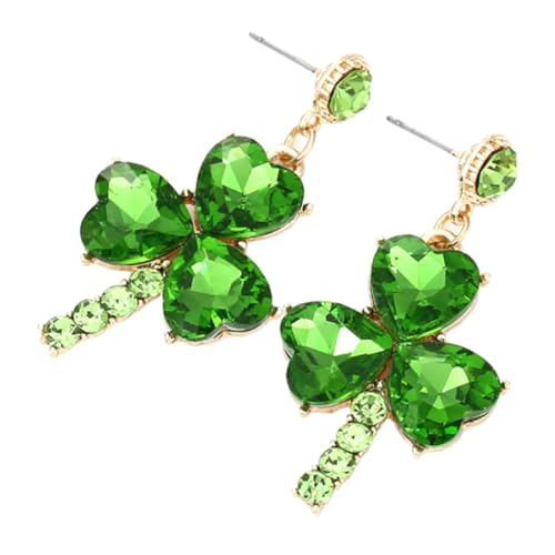 POPETPOP 1 Pair St Patrick's Day Earrings Green Shamrock Alloy Dangle Earrings Symbolizing Luck with Elegant Design for Women and Party Accessories