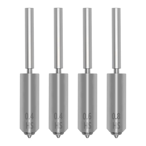 4PCS Kobra S1 Max Hardened Steel Nozzle 0.4/0.6/0.8MM, All Metal Integrated Throat Tube Nozzles Quick-Swap Hotend Replacement Head Hot End High Speed Print Nozzle for Anycubic Kobra S1 Max 3D Pinters 4PCS Muilt Size