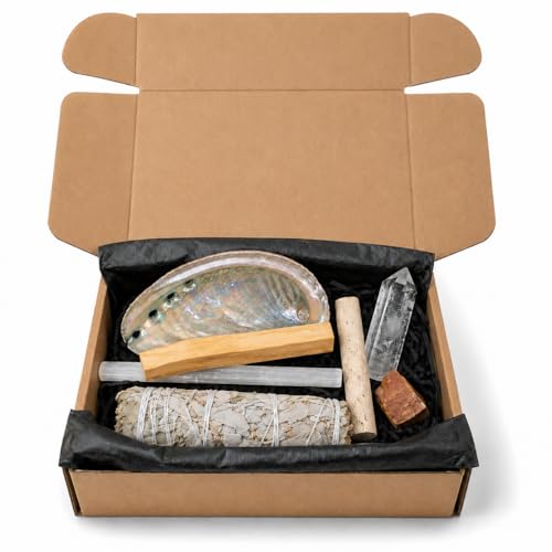 New Beginnings Smudge Kit – White Sage, Palo Santo, Selenite, Clear Quartz & Tiger’s Eye Gift Set New Beginnings