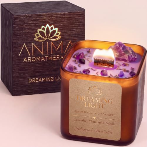 Anima® Dreaming Light Crystal Candle for Peace, Intuition & Rest Dream Light