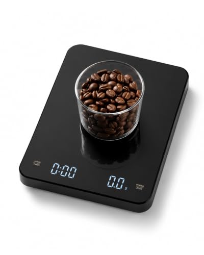Rechargeable Coffee Scale with Auto Timer, 3kg Digital Espresso Scale 0.1g Precision, USB-C Charging Barista Coffee Scale with LED Display and Tare Function for Espresso, Pour Over and Brewing