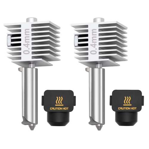2PCS Upgrade A1 Mini/A1/A2L Hotend, 0.4mm Stainless Steel Nozzle Integrated Structure Hotend All-Metal Quick Swap Hot End Print Head Replacement Part for Bambu Lab A1/A1 mini/A2L 3D Printer 2