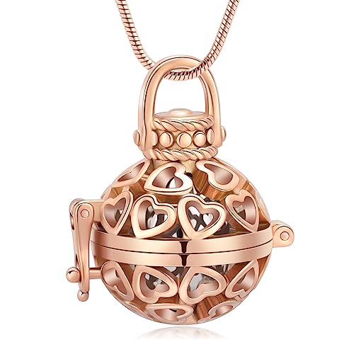 Lantern Heart ashes necklace,Cremation Jewellery Memorial Keepsake Pendant rose&silver