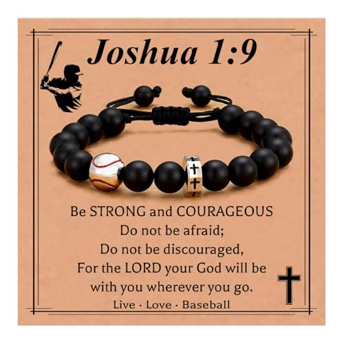 First Communion Gifts-Baseball Cross Bracelet for Men