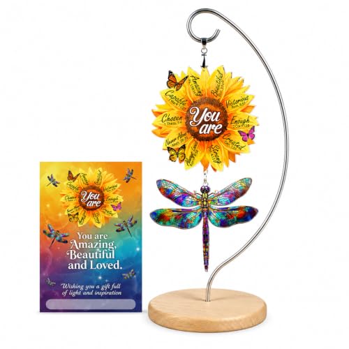 Sunflower Dragonfly Desk Decor, Acrylic Christian Gifts for Women Girls