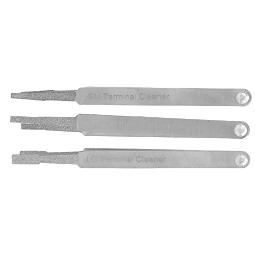 Yctze Terminal Cleaner Set 3PCS, Durable Electrical Connector Tweezer, Removal Tool for Small Electrical Repairs, Metal Silver