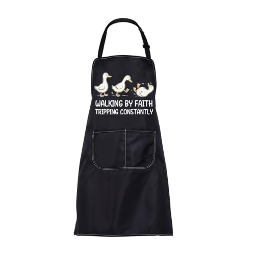 BNQL Christian Apron Religious Gifts Walking By Faith Gifts Tripping Constantly Silly Goose Gift Faith Gift Christian Goose Apron