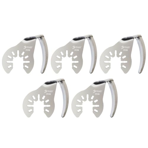 PAYA Universal Special-Shaped Stainless Steel Oscillating Scraper Blades, Multi-Purpose for Silicone Caulk, Grout Cleaning & Vehicle Windshield Disassembly PY178, 5PCS working depth of 39mm