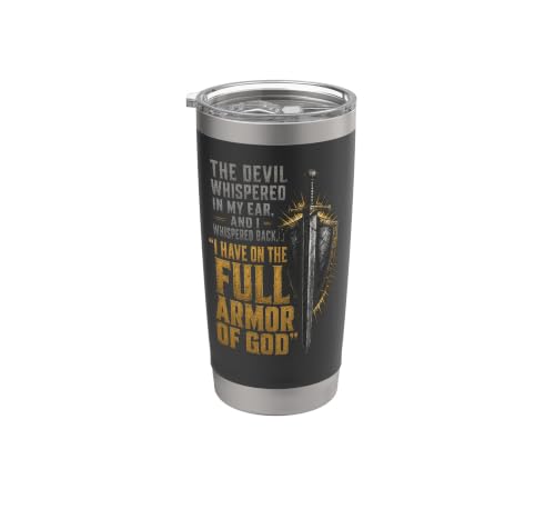 Christian Armor of God Man of God Faith Gift Warrior Stainless Steel Insulated Tumbler Black 567 g