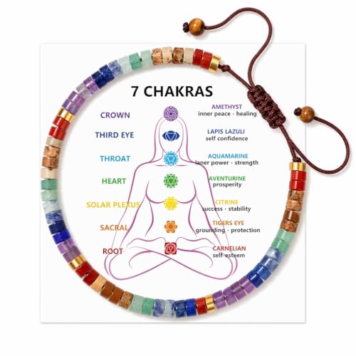 Spiritual Gifts for Women, 1pc 7 Chakra Natural Stone Bracelet A