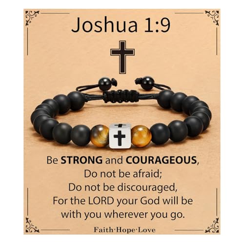 Graduation Gift for Him Men Adjustable Cross Bracelet