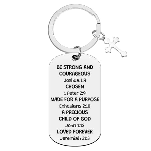 Ximalun Christian Keyring Gift Inspirational Bible Verse Keyring Scripture Religious Gifts Baptism Communion Christmas Birthday Easter Christian Gifts for Men Women