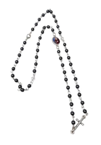 KUSTOM ART Rosary Crown Devotional Saint Padre Pio in Hematite Mm4 9/35