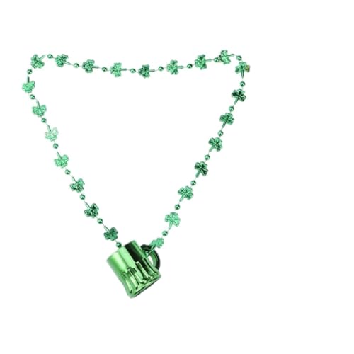 4pcs Saint Patrick Clover Necklace Plastic Beaded