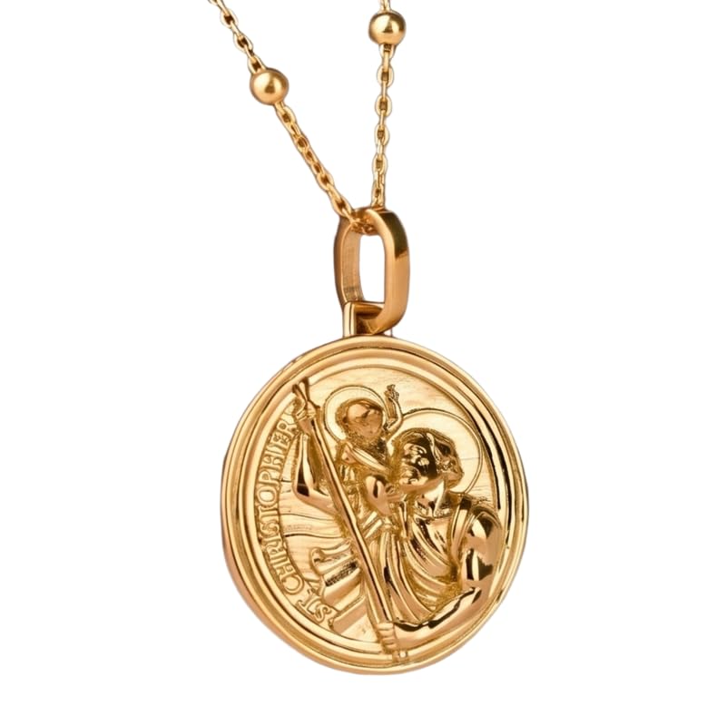 925 Sterling Silver Saint Christopher Pendant Necklace |LK_NLC_00500
