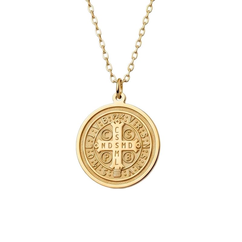 LKBEADS 925 Sterling Silver Saint Benedict Medal Pendant |LK_NLC_01521