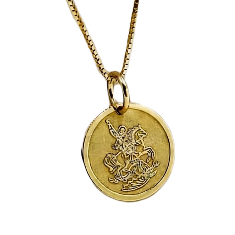 LKBEADS 925 Sterling Silver Saint George Pendant Necklace |LK_NLC_00232