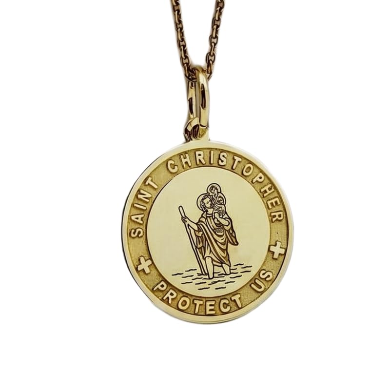 925 Sterling Silver Saint Christopher Pendant Necklace, |LK_NLC_00202