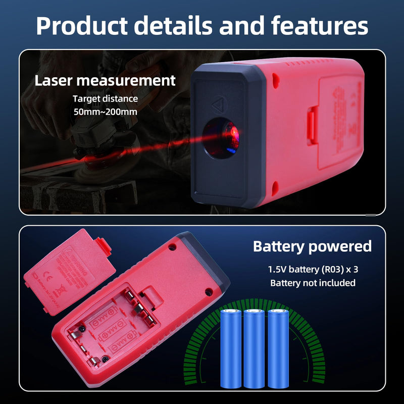 [Australia - AusPower] - UNI-T UT373 Mini Digital Tachometer, 10~99999 RPM Non-Contact Tachometer Speed Meter Speed Gauge with Backlight, Max/Min/data hold, Rotating Speed/Count Function Switching 