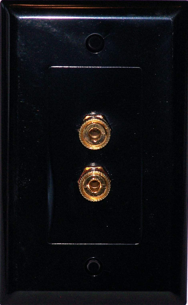 [Australia - AusPower] - Unique Products Online Black Speaker Wall Plate 2 Post for 1 Speaker - Media Room Series 