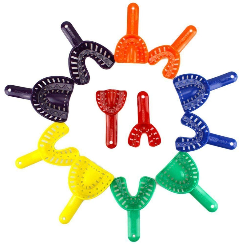 [Australia - AusPower] - 12pcs Dental Impression Tray Plastic New 6 Sizes Autoclavable 