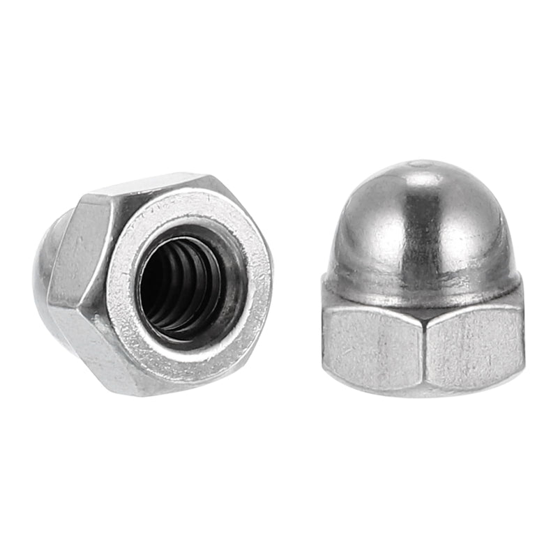 [Australia - AusPower] - uxcell #10-24 Acorn Cap Nuts, 10Pcs Carbon Steel Dome Cap Head Acorn Nut Hardware Nuts for Bolt Cover Nickel Plating, Silvery 10 