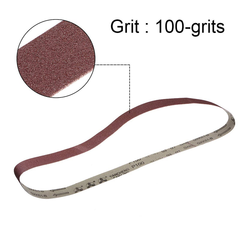 [Australia - AusPower] - uxcell 1" x 42" 100 Grit Sanding Belt Aluminum Oxide Sandpaper Belts for Portable Strip Sander Wood Finishing Metal Drywall Polishing Sharpening Abrasive Paper 3pcs 
