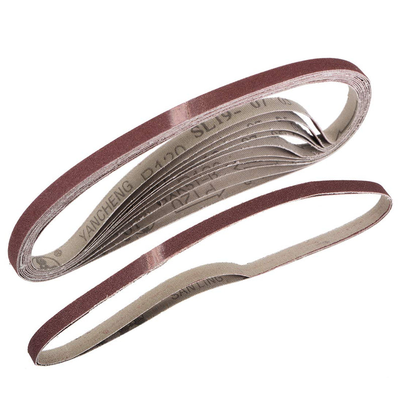 [Australia - AusPower] - uxcell 3/8-inch X 21-inch(9mm X 533mm) Sanding Belt 120 Grit Aluminum Oxide 12pcs 