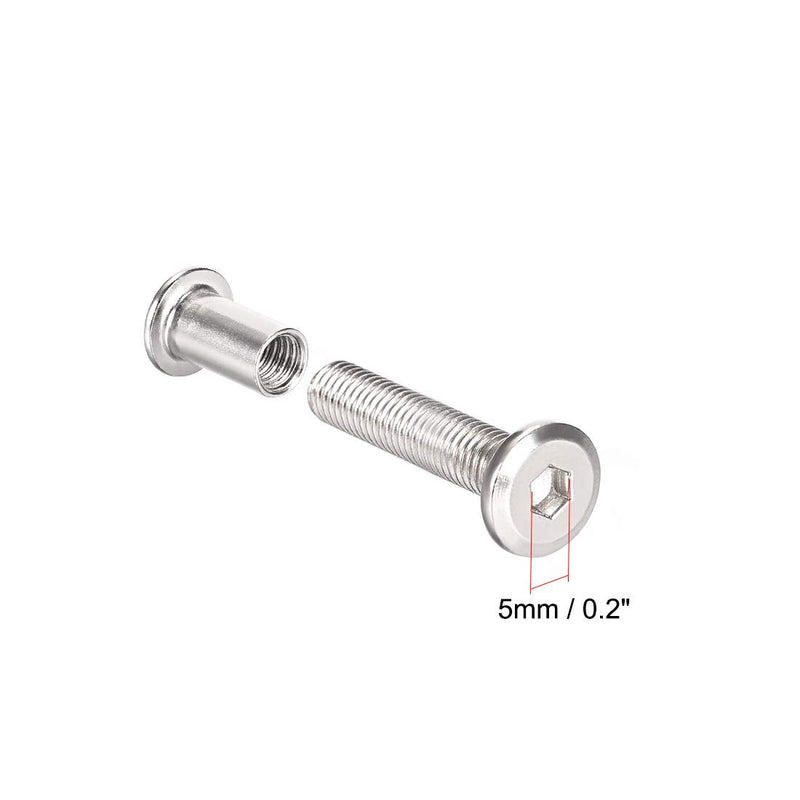 [Australia - AusPower] - uxcell Screw Post Fit for 3/8"(10mm) Hole Dia, Male M8x30mm Belt Buckle Binding Bolts Leather Fastener Carbon Steel 5 Sets 30mm 