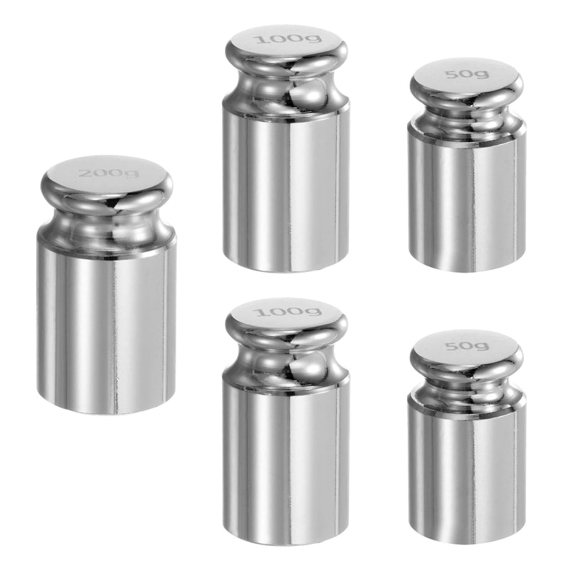 [Australia - AusPower] - uxcell 5pcs Calibration Weight Set 50g 100g 200g M1 Precision Chrome Plated Steel for Digital Balance Scales 