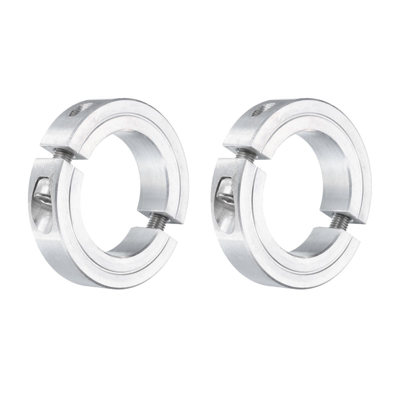 [Australia - AusPower] - uxcell 2Pcs Double Split Clamp-On Shaft Collar for 1-1/2" Shaft, Two-Piece Clamping Collar 2-3/8" OD, 9/16" Thickness, Aluminum Alloy Set Screw Split Collar Clamp 