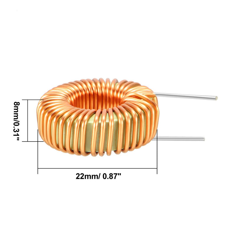 [Australia - AusPower] - uxcell 5Pcs Vertical Toroid Magnetic Inductor Monolayer Wire Wind Wound 100uH 8A Inductance Coil 