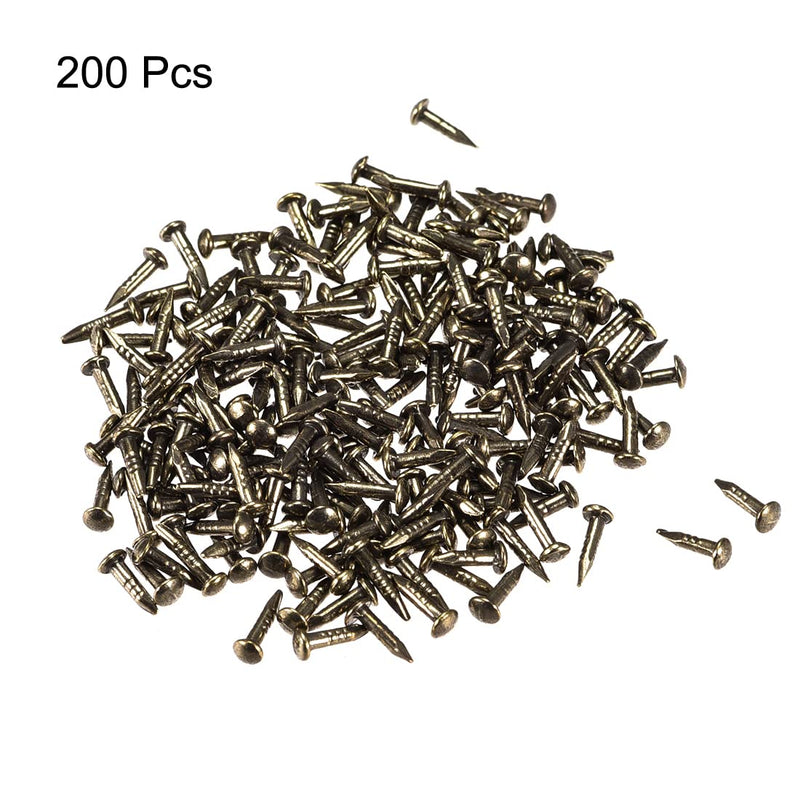 [Australia - AusPower] - uxcell Small Tiny Nails 1.2x6mm(DxL) for Wooden DIY Decorative Pictures Boxes Household Accessories Bronze Tone 200pcs 6mm 