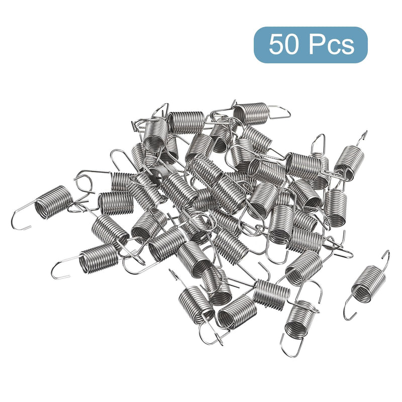 [Australia - AusPower] - uxcell 50Pcs Extended Spring 9/32 inch x 1-3/16 inch, 0.027 inch Spring Steel Dual Hook Tension Springs for Machinery Construction 