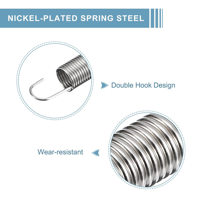 [Australia - AusPower] - uxcell 50Pcs Extended Spring 9/32 inch x 1-3/16 inch, 0.027 inch Spring Steel Dual Hook Tension Springs for Machinery Construction 