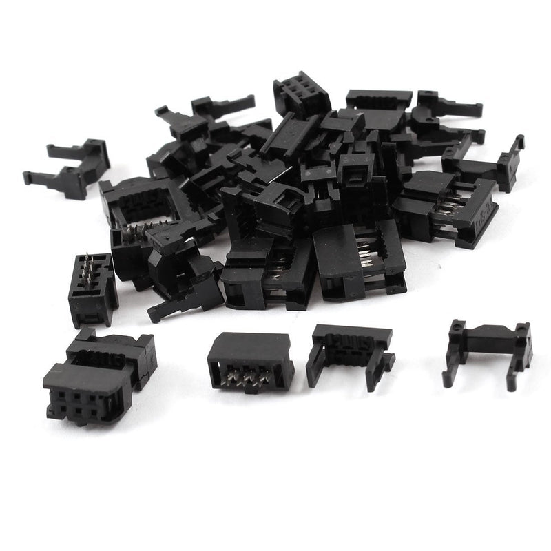 [Australia - AusPower] - uxcell 15 Pcs 2 Row IDC Cable Connector FC-6P 6Pin Female Header 2.54mm Pitch 
