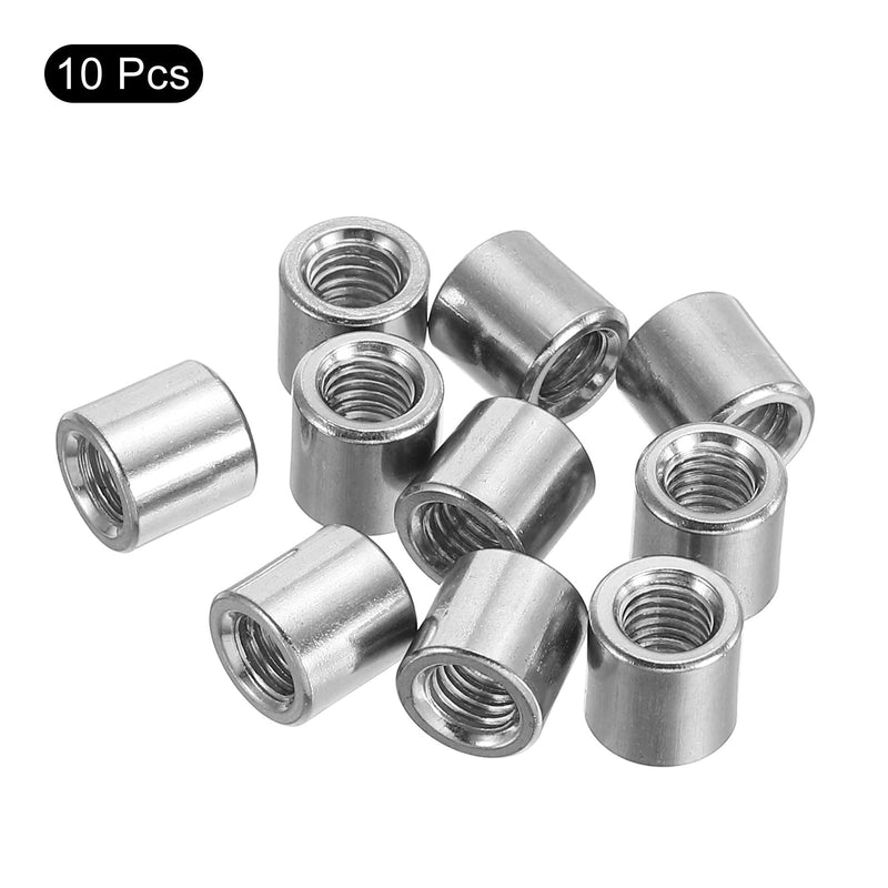 [Australia - AusPower] - uxcell 10Pcs M5 Round Connector Nuts, 304 Stainless Steel Coupling Nut 8mm/0.31" Length Sleeve Rod Bar Stud Nut for Bracket, M5x8x8mm 10 