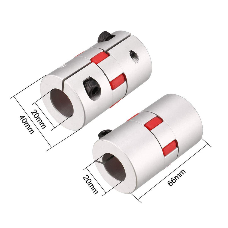[Australia - AusPower] - uxcell Shaft Coupling 20mm to 20mm Bore L66xD40 Flexible Coupler Joint for Servo Stepped Motor L66xD40 20mm to 20mm 