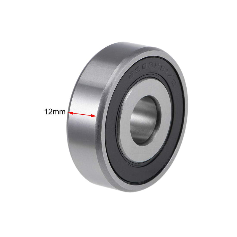 [Australia - AusPower] - uxcell 6203-1/2-2RS Deep Groove Ball Bearings 1/2-inch Inner Dia 40mm OD 12mm Bore Double Sealed Chrome Steel Z2 2pcs 1/2"x40mmx12mm 