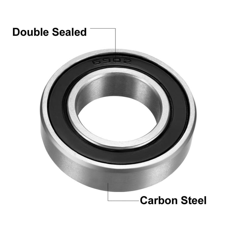 [Australia - AusPower] - uxcell 6902-2RS Deep Groove Ball Bearing 15mm x 28mm x 7mm Double Sealed Carbon Steel Bearings 8pcs 15mmx28mmx7mm 
