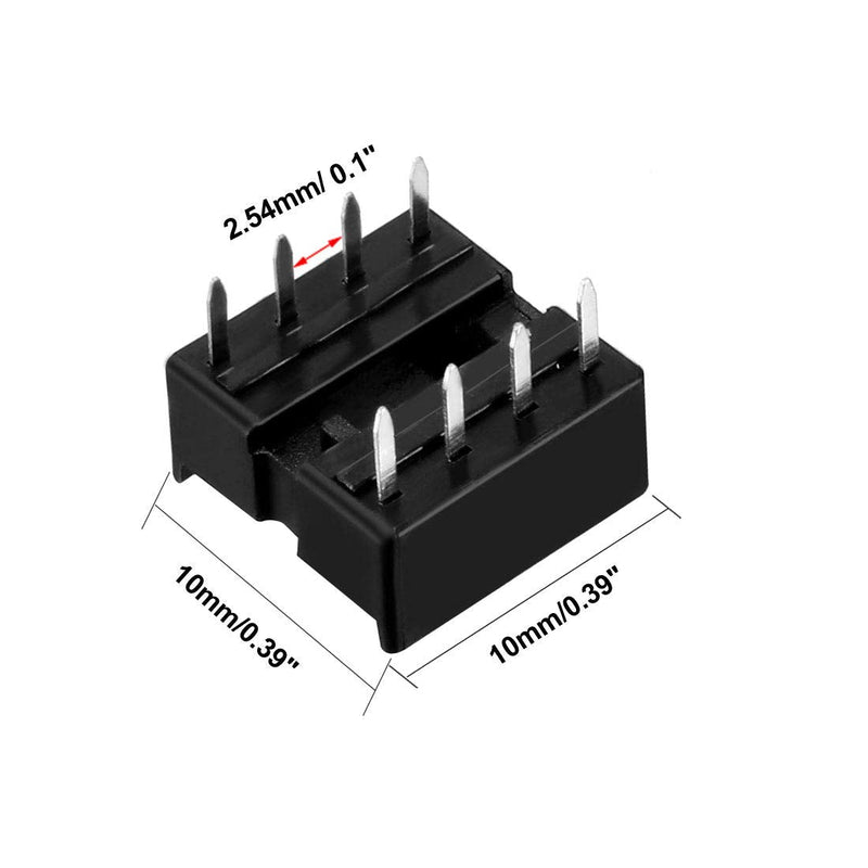 [Australia - AusPower] - uxcell 20pcs DIP IC Chip Socket Adaptor Solder Type 2.54mm Pitch Dual Row 8 Flat Pin 7.6mm Row Pitch 